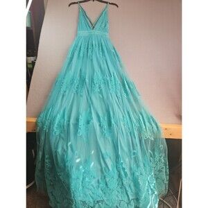 Women's Luxxel Teal Maxi Formal Dress Size Medium